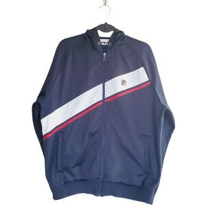 Fila Mens Jacket Navy Blue XL Full-Zip 90s Men Track Jacket Big & Tall Vintage